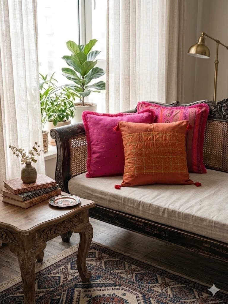 Vibrant Pink — Patterned Cushion